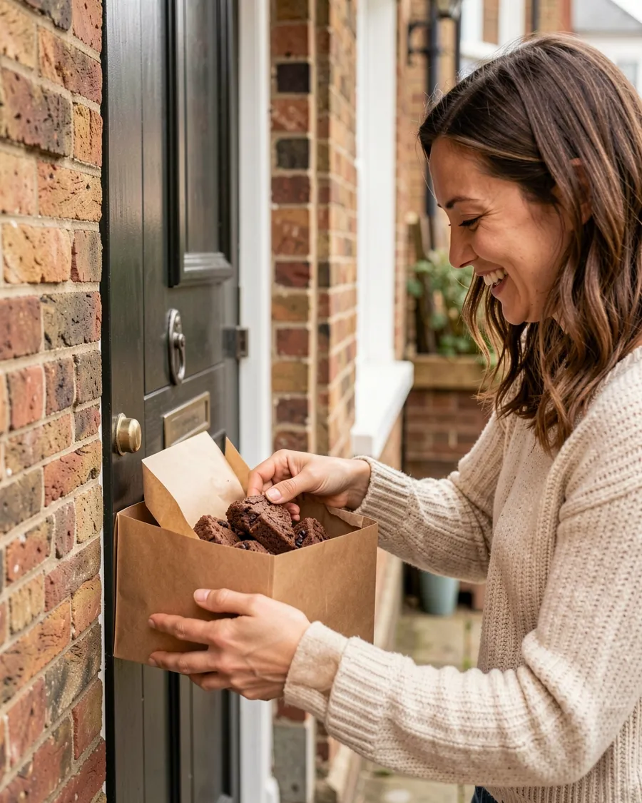 Customer opening a parcel