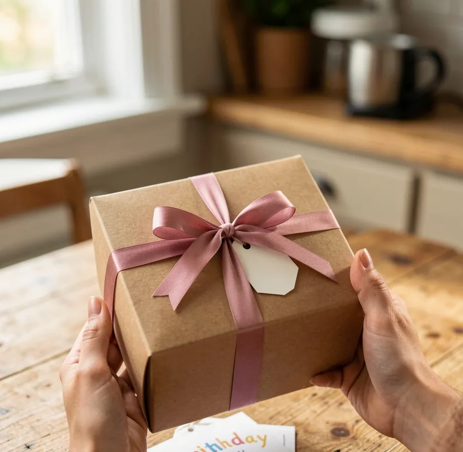 Gift box with ribbon