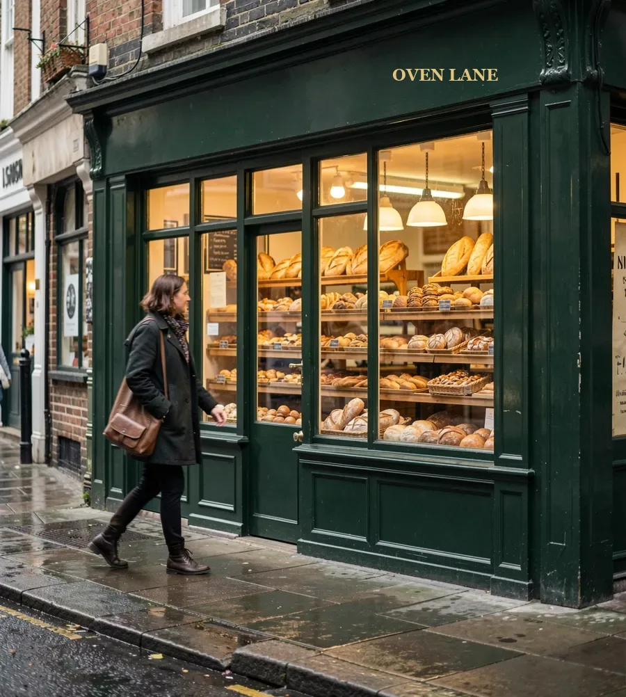 Bakery shopfront on a London street
